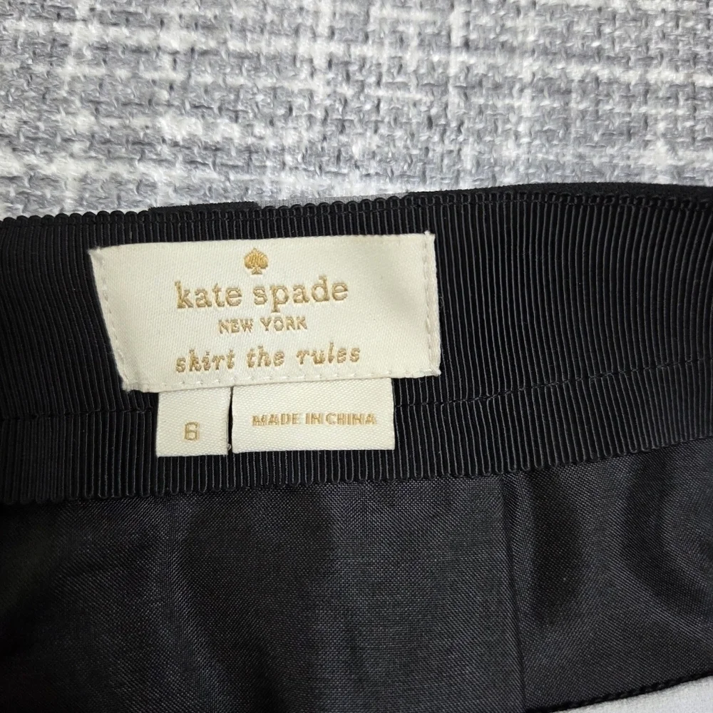 KATE SPADE Posy Floral Flounce Skirt Whimsies Black Pink Size 6 W28